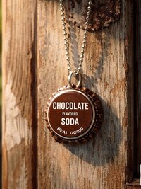 Vintage Soda Bottle Cap Necklace, Retro 1970s Americana Jewelry