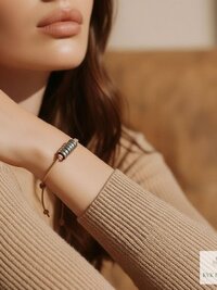 Boho Leather & Silver Bead Bracelet - Adjustable Minimalist Style