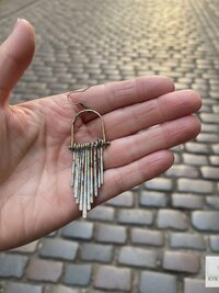 Fringe Earrings with Raw Brass Patina Finish - Handcrafted Boho Statement Jewelry