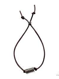 Boho Leather & Silver Bead Bracelet - Adjustable Minimalist Style