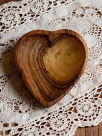 Small Olive Wood Heart Bowl - Trinket Dish