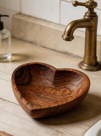 Small Olive Wood Heart Bowl - Trinket Dish