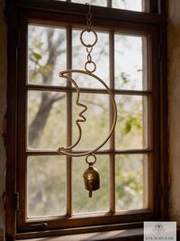 Crescent Moon Chime - Handmade Artisan Boho Metal Celestial Yard Decor