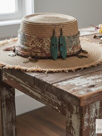 Patina Feather Earrings - Boho Statement Jewelry