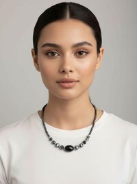 Hematite & Black Onyx Gemstone Necklace
