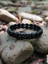 Mens Magnetic Hematite Black Pearl Bracelet