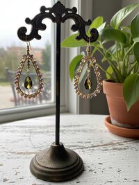 Topaz Swarovski Crystal and Earth Tone Earrings