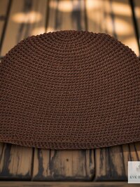 Brown Kufi Skull Cap, Crocheted Beanie Hat, Ethically sourced