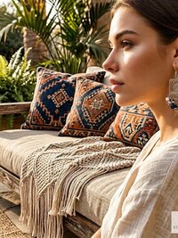 Handcrafted Square Wire and Bead Dangle Earrings - Chic Bohemian Jewelry