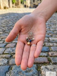 Handcrafted Square Wire and Bead Dangle Earrings - Chic Bohemian Jewelry