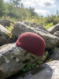 Maroon Kufi Skull Cap, Crocheted Beanie Hat, Ethically sourced