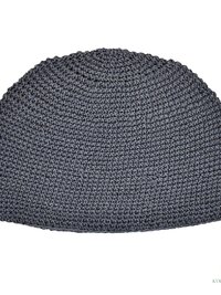 Gray Kufi Skull Cap, Crocheted Beanie Hat, Ethically sourced