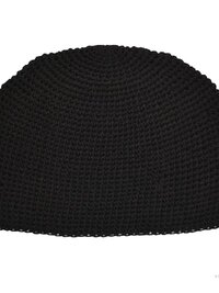 Black Kufi Skull Cap, Crocheted Beanie Hat, Ethically sourced