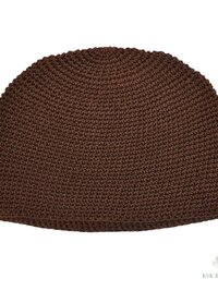 Brown Kufi Skull Cap, Crocheted Beanie Hat, Ethically sourced