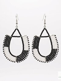 Maasai Beaded Dangle Earrings, Colorful Geometric African Drops, Stainless Steel Hook Jewelry