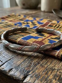 Handcrafted Silver & Copper Woven Bracelet: Kenyan Artisan Jewelry