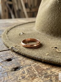 Minimalist 3mm Copper Band Ring, Rustic Boho Style