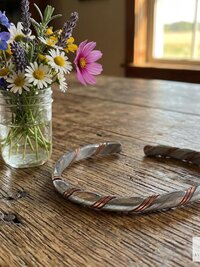 Handcrafted Silver & Copper Woven Bracelet: Kenyan Artisan Jewelry