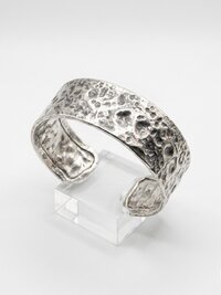 Hammered Silver Cuff Bracelet: Boho Bohemian Jewelry