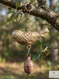 Handmade Bird Windchime - Artisan Metal Patio Ornament Outdoor Garden Decor