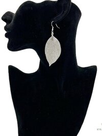 Handcrafted Silver Leaf Earrings - Sterling Silver Wire Botanical Jewelry