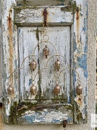 Artisan Chandelier Bells Wind Chime, Recycled Metal Garden Decor, Outdoor Patio Hanging Bells