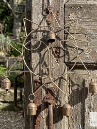 Handmade Sun Windchime - Artisan Metal Garden Decor Brass Bells