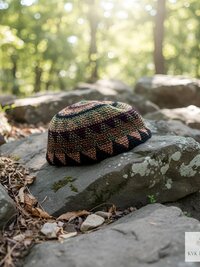 Earth Kufi Skull Cap, Crocheted Beanie Hat, Ethically sourced