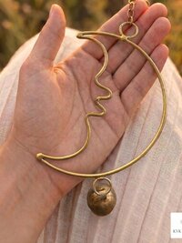 Crescent Moon Chime - Handmade Artisan Boho Metal Celestial Yard Decor