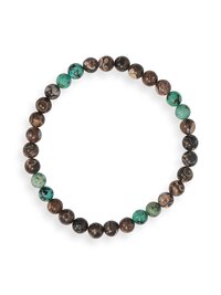 Men's Jasper and Turquoise Stretch Bracelet