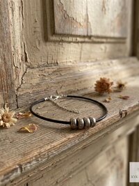 Boho Silver Bead Choker Necklace - Adjustable Minimalist Style