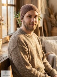 Brown Kufi Skull Cap, Crocheted Beanie Hat, Ethically sourced