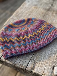Multi Color Zig Zag Kufi Skull Cap, Crocheted Beanie Hat, Ethically sourced