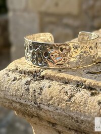 Hammered Silver Cuff Bracelet: Boho Bohemian Jewelry