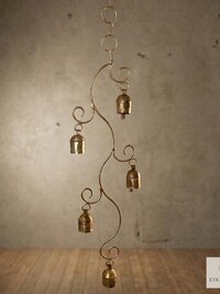 Handmade Swirl Wind Chime - Long Cascading Garden Bells