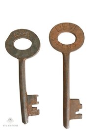 Antique Skeleton Key Necklace CLARA, Iron Trunk Pendant, Brass Ball Jewelry