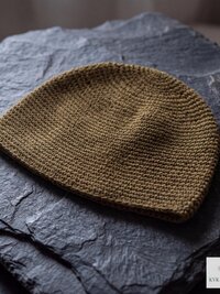 Mocha Brown Kufi Skull Cap, Crocheted Beanie Hat, Ethically sourced