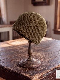 Mocha Brown Kufi Skull Cap, Crocheted Beanie Hat, Ethically sourced