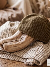 Mocha Brown Kufi Skull Cap, Crocheted Beanie Hat, Ethically sourced