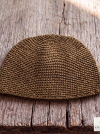 Mocha Brown Kufi Skull Cap, Crocheted Beanie Hat, Ethically sourced
