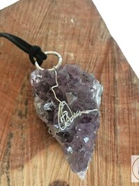 Raw Amethyst Wire Wrapped Necklace - Handcrafted Boho Crystal Pendant Jewelry