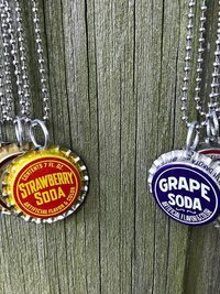 Vintage Soda Bottle Cap Necklace, Retro 1970s Americana Jewelry