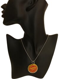 Vintage Soda Bottle Cap Necklace, Retro 1970s Americana Jewelry