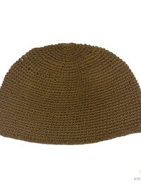 Mocha Brown Kufi Skull Cap, Crocheted Beanie Hat, Ethically sourced