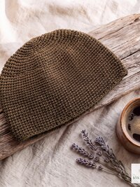 Mocha Brown Kufi Skull Cap, Crocheted Beanie Hat, Ethically sourced