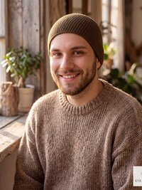 Mocha Brown Kufi Skull Cap, Crocheted Beanie Hat, Ethically sourced