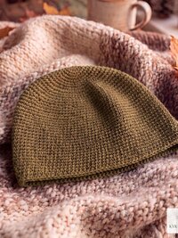 Mocha Brown Kufi Skull Cap, Crocheted Beanie Hat, Ethically sourced