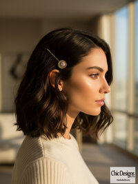 Elegant Mother of Pearl Hair Pins with Rhinestone Accents | Set of 4