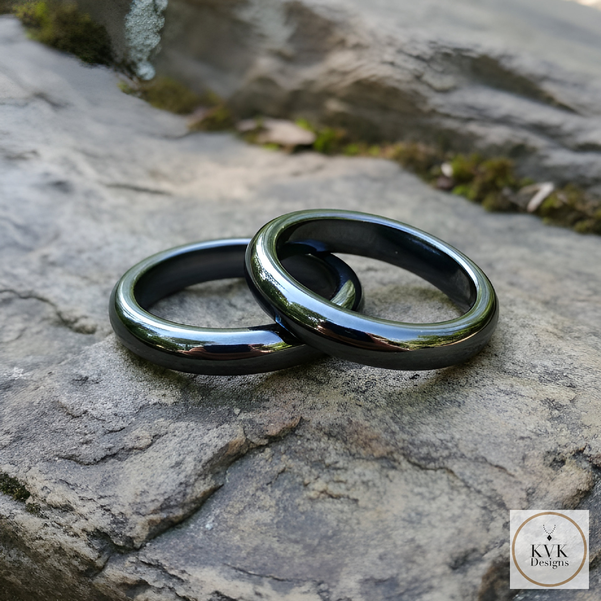 4mm Magnetic Hematite Dome Ring