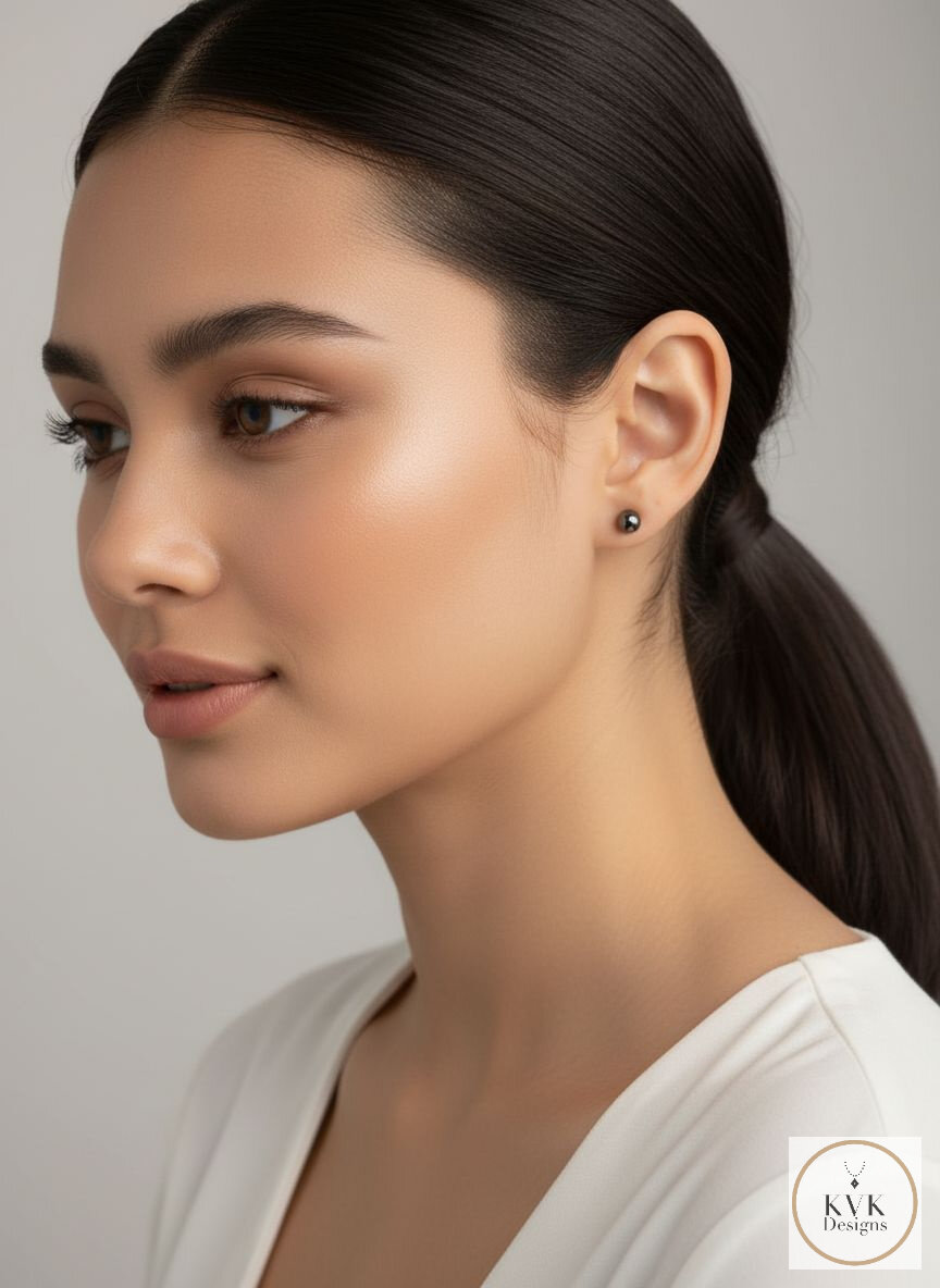 4mm Hematite Ball Stud Earrings